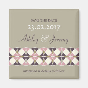 Aimant Art Déco Mariage géométrique Enregistrer La Date M
