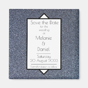 Aimant Art déco moderne Giltter Argent Sauvez la journée