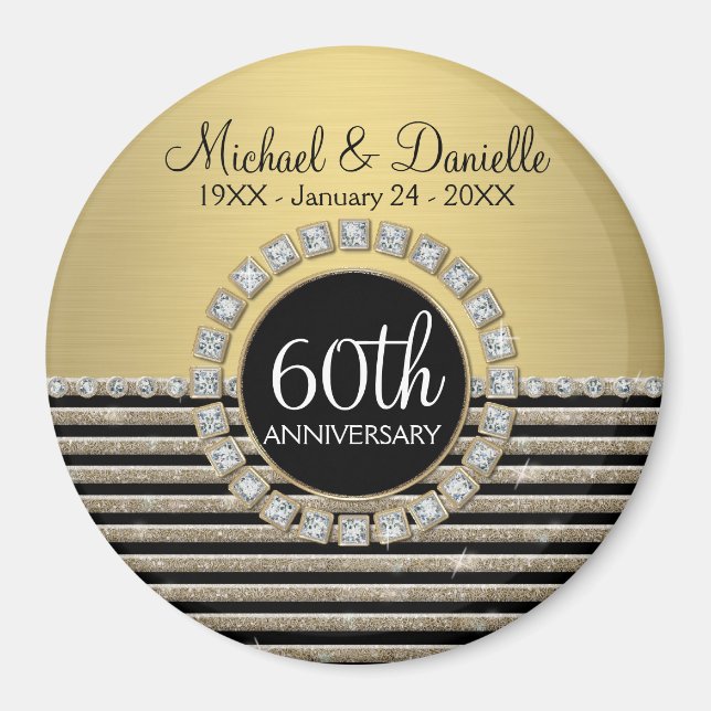 Aimant Art Déco Moderne Horizontale Parties scintillant e (Devant)