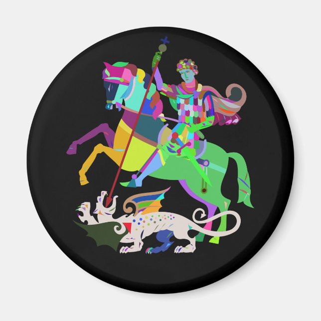 Aimant Art Déco St George le scinque du dragon (Devant)