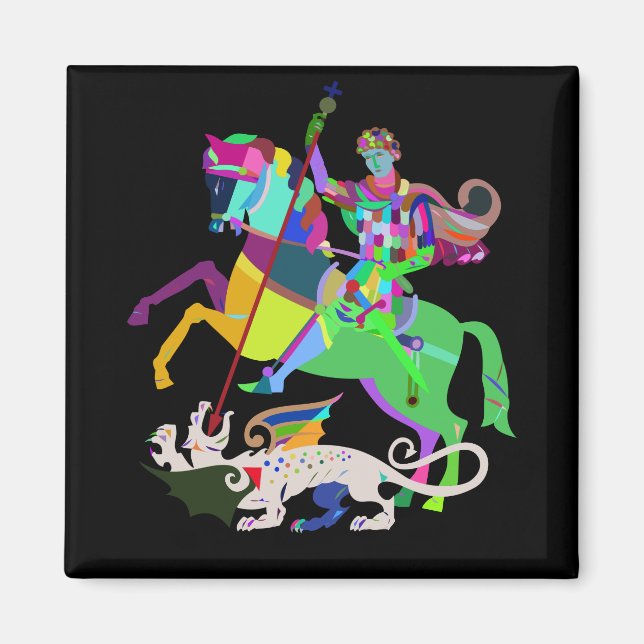 Aimant Art Déco St George le scinque du dragon (Devant)