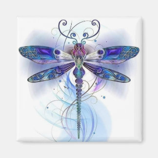 Aimant art des libellules de couleur d'eau