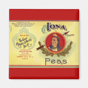 Aimant Art d'étiquette de canette de légumes vintage, poi