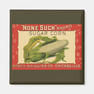 Aimant Art d'étiquette de légume vintage, None Such Sugar