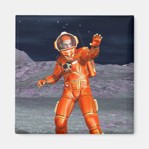 Aimant Art du paysage de planète surréaliste voyageur cos