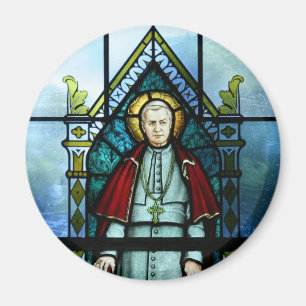 Aimant Art en verre souillé de pape Saint Pius X
