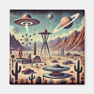Aimant Art fantastique d'invasion de désert extraterrestr