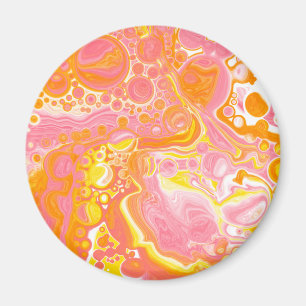 Aimant Art fluide rose et orange