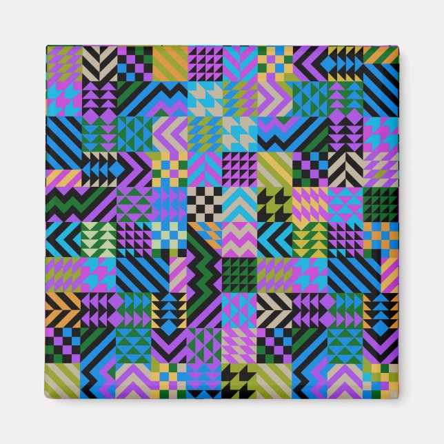 Aimant Art folklorique tribal - Bleu (Devant)