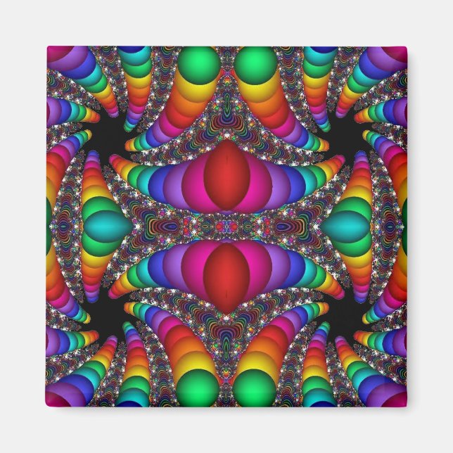Aimant Art fractal abstrait (29) (Devant)