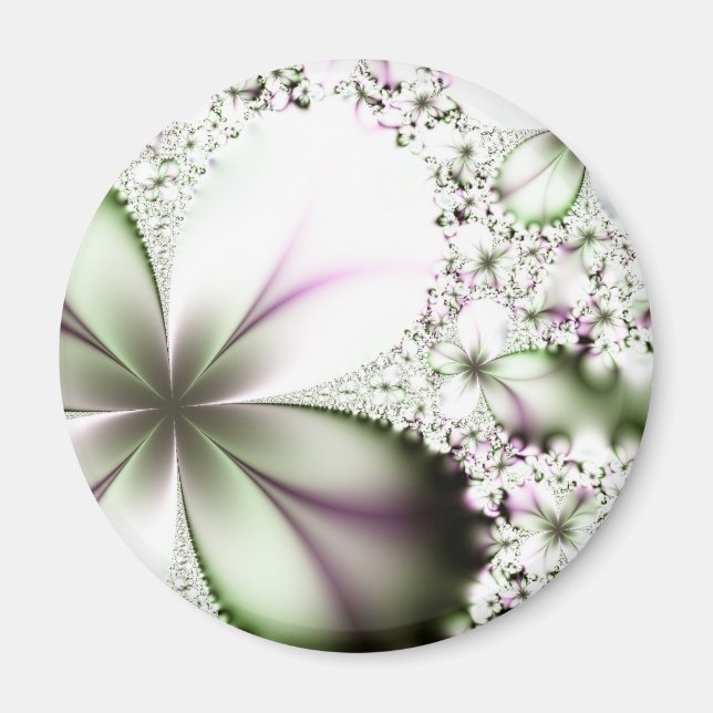 Aimant Art fractal floral (Devant)