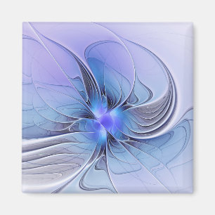 Aimant Art fractal moderne abstrait bleu lavande