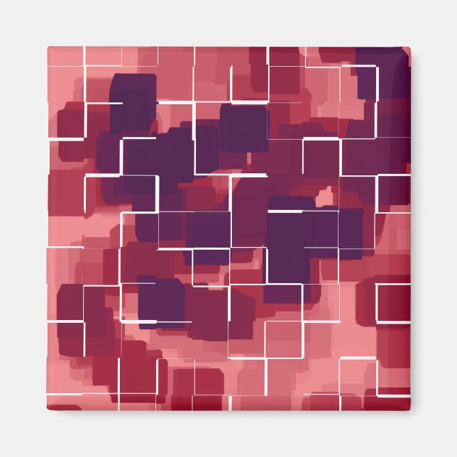 Aimant Art géométrique "Cranberry" (Devant)