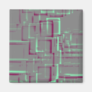 Aimant Art géométrique "framboise Mint"