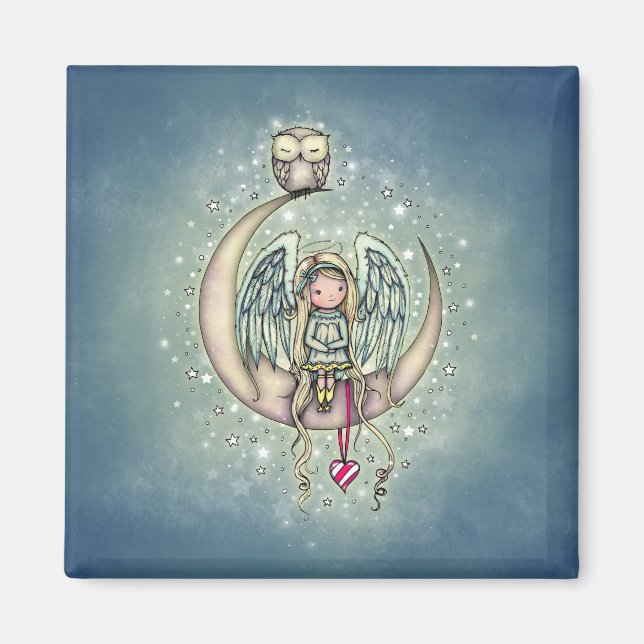 Aimant Art illustré Twinkle Little Angel and Owl (Devant)
