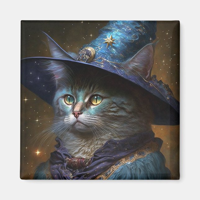 Aimant Art Imaginaire Chat Witch (Devant)