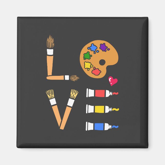 Aimant Art - J'aime l'art (Devant)