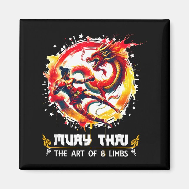 Aimant Art martial thaïlandais Kickboxing MMA Art des hui (Devant)