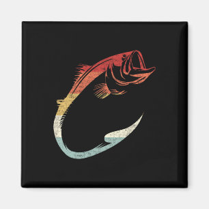 Aimant Art minimaliste de hameçon de poisson cool pour le