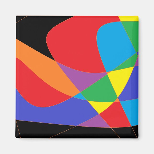 Aimant Art moderne aux couleurs arc-en-ciel (Devant)