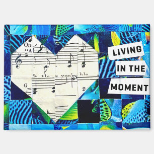 Aimant Art mural collage de cœurs Musique Décoration abst