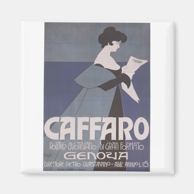 Aimant Art Nouveau ~ Caffaro Newspaper (Devant)