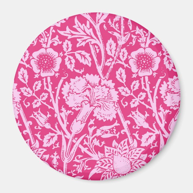 Aimant Art Nouveau Carnation Damask, Fuchsia rose (Devant)