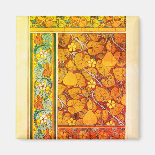 Aimant Art nouveau floral gourde élégant automne vert ora