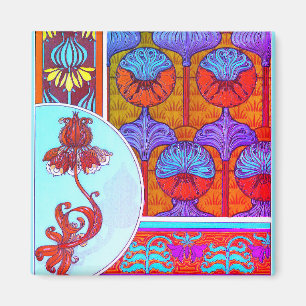 Aimant Art nouveau floral vintage fleurs victorien