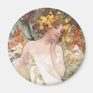 Aimant Art Nouveau - Mucha - annonce de parfum
