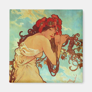 Aimant Art Nouveau - Mucha - Été