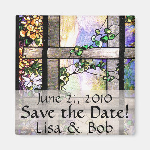 Aimant Art Nouveau Tiffany Fleurs de verre tendues Floral