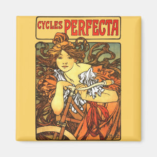 Aimant Art Nouveau Vélo Mucha Art