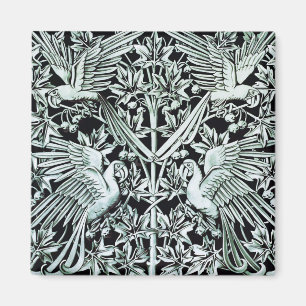 Aimant Art Nouveau Vintage Art Floral Oiseau Perroquet