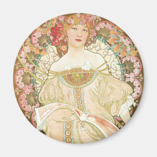 Aimant Art Nouveau vintage, Champenois par Alphonse Mucha
