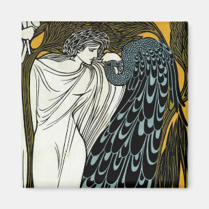 Aimant Art Nouveau vintage, Le Baiser par William Bradley