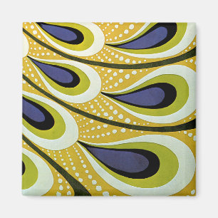 Aimant Art nouveau vintage, plume de paon de Macmillan