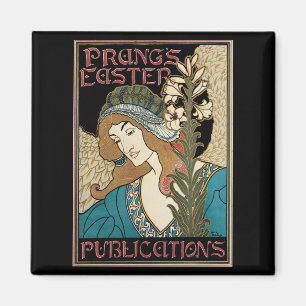 Aimant Art Nouveau vintage, Prangs Publications de Pâques