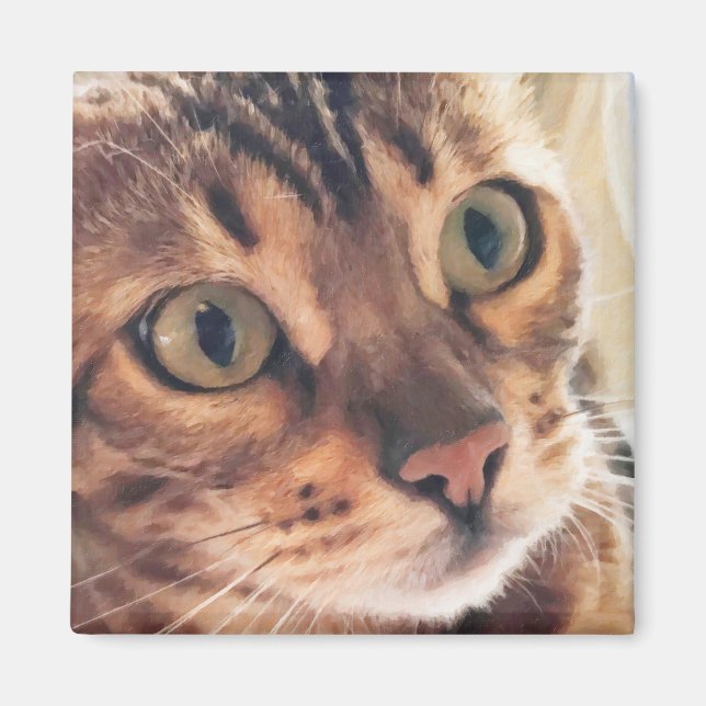 Aimant Art numérique Gros plan de la belle chatte grands  (Devant)