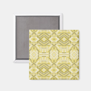 Aimant Art pastel doux abstrait jaune staccato