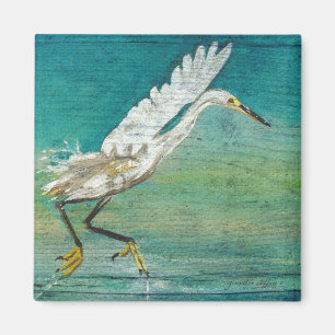 Aimant Art Peint Egret Shorebird Beach House