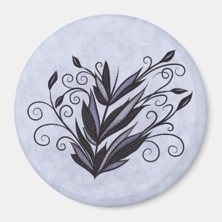 Aimant Art Plante gothique - Flore noire et violette