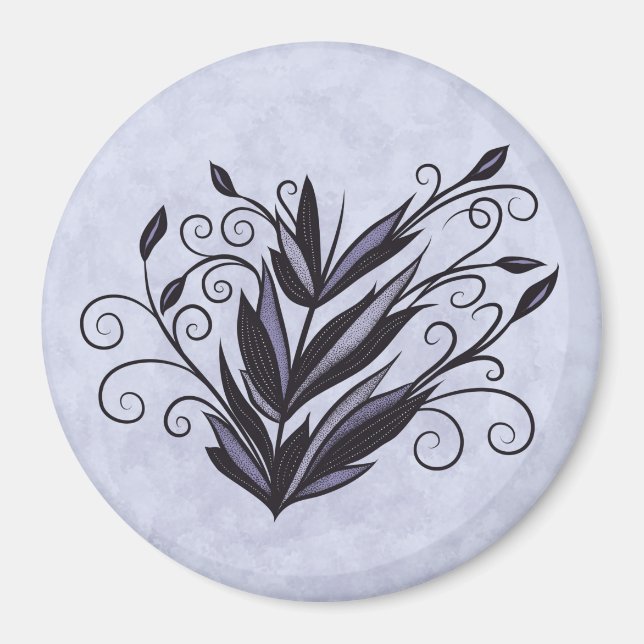 Aimant Art Plante gothique - Flore noire et violette (Devant)