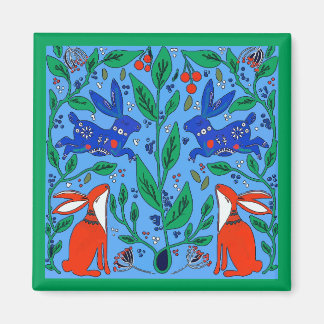 Aimant Art populaire lapins