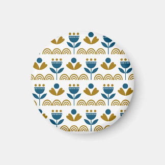 Aimant Art populaire scandinave, motif coloré.