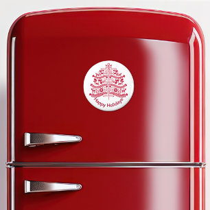 Aimant Art populaire scandinave rouge Arbre de Noël nordi