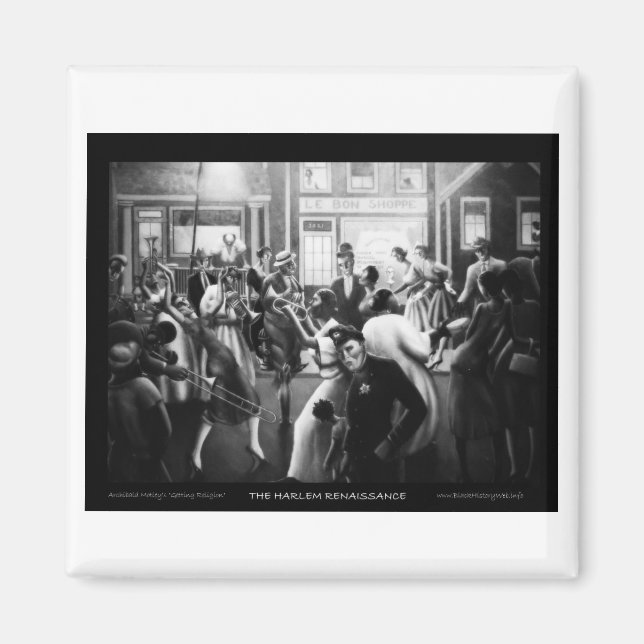 Aimant Art Renaissance de Harlem - "Obtenir la religion" (Devant)