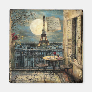 Aimant Art romantique personnalisé de la Tour Eiffel de P