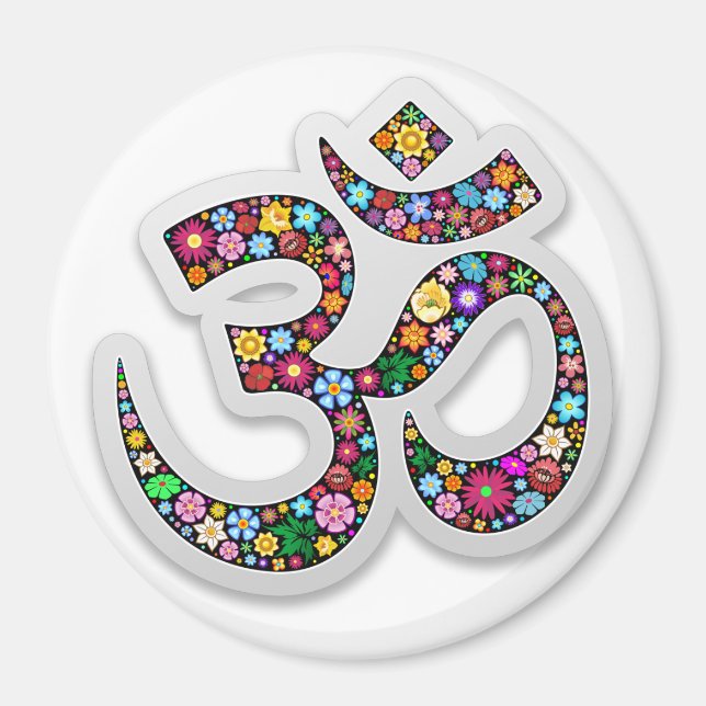 Aimant Art symbolique floral Namaste (Devant)