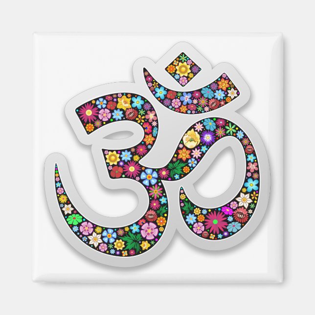 Aimant Art symbolique floral Namaste (Devant)